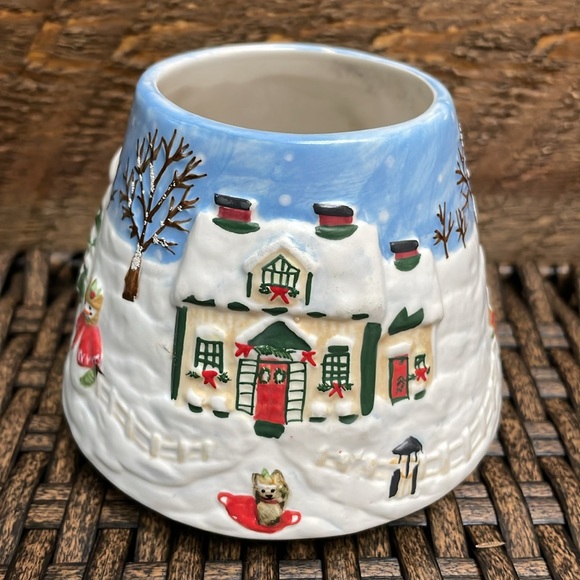 Yankee Candle Small Jar Shade Topper & Plate Set Winter/Holiday + Floral Votive - Picture 5 of 16